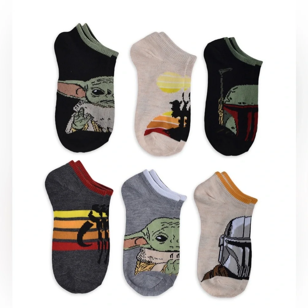 Star Wars Disney Boys Toddler Small  Mandalorian Sock, 6-Piece NWT